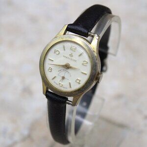 Vintage Manson Swiss Made Watch Womens Gold Tone Stainless Steel Antimagnetic